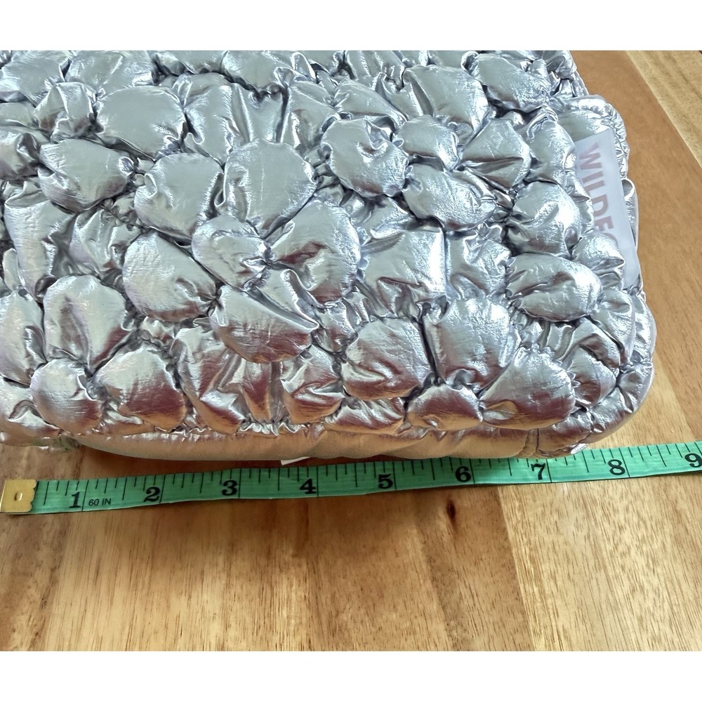 Wildfox Argent Silver Quilted Floral Puffy Fanny Pack Belt Bag Sling NWT - Picture 12 of 15
